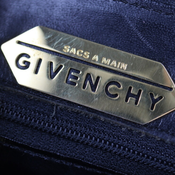 GIVENCHY handbag leather black gold hardware circle logo vintage - Picture 10 of 10